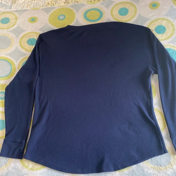 Time and Tru XL Waffle Knit Blue Shirt - Picture 3 of 3